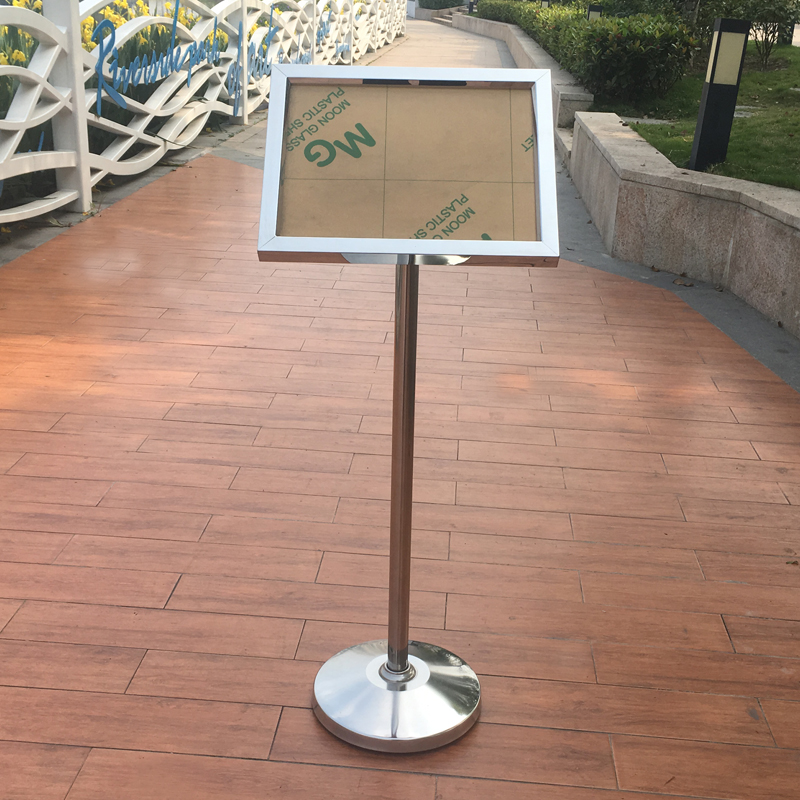 立式不锈钢指示牌A2A3A4w迎宾广告宣传牌指引警示展示导向落地水