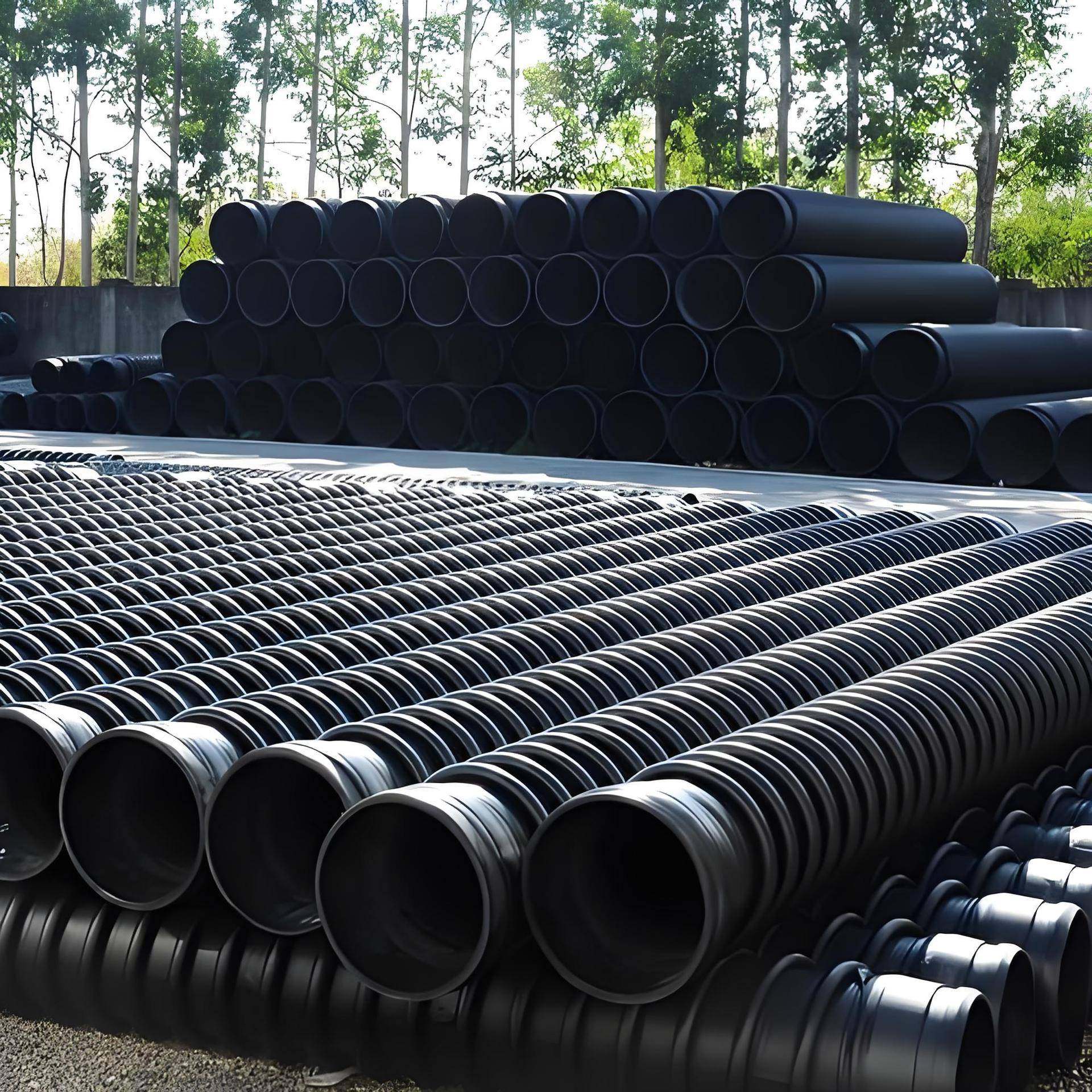 联塑hdpe缠绕结构壁排水耐酸碱聚乙烯加厚管材B型克拉管