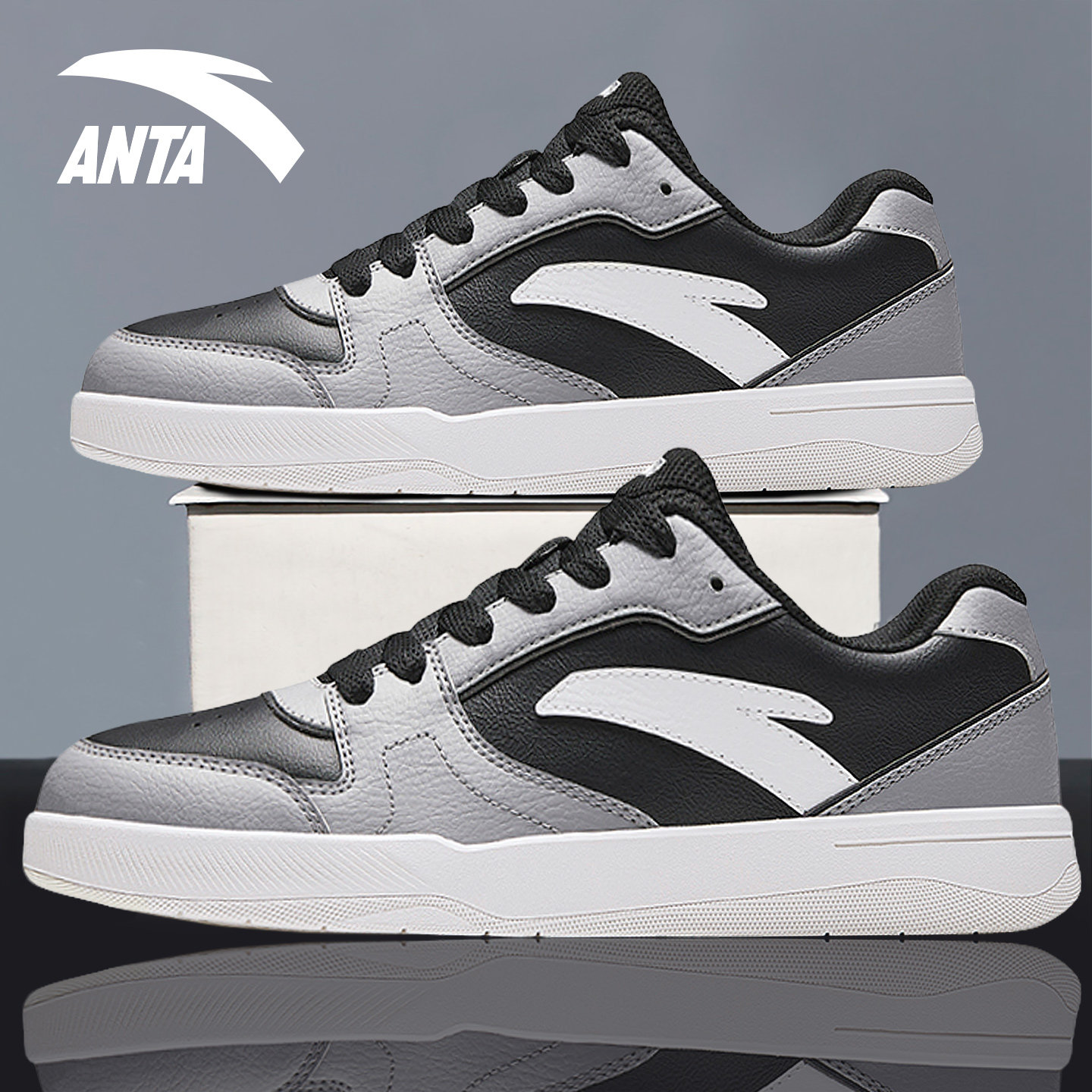 安踏男鞋复古板鞋2025新款男士轻便运动鞋青少年男学生百搭休闲鞋