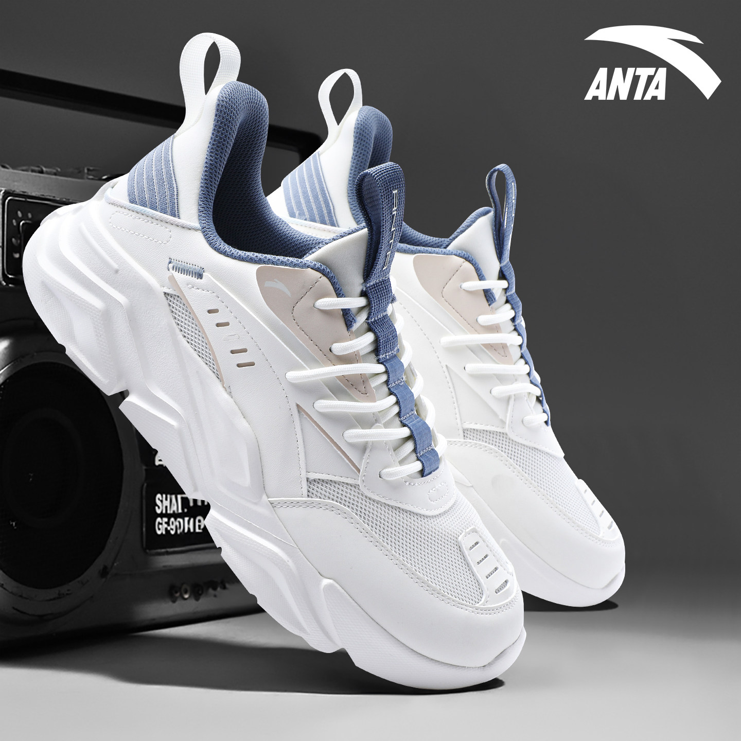 安踏运动鞋青少年男鞋冬季新款厚底跑步鞋潮流百搭初中生休闲鞋子