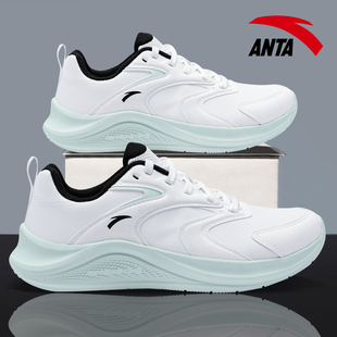 安踏女鞋跑步鞋软底轻便减震2026新款皮面时尚跑鞋女士潮流运动鞋