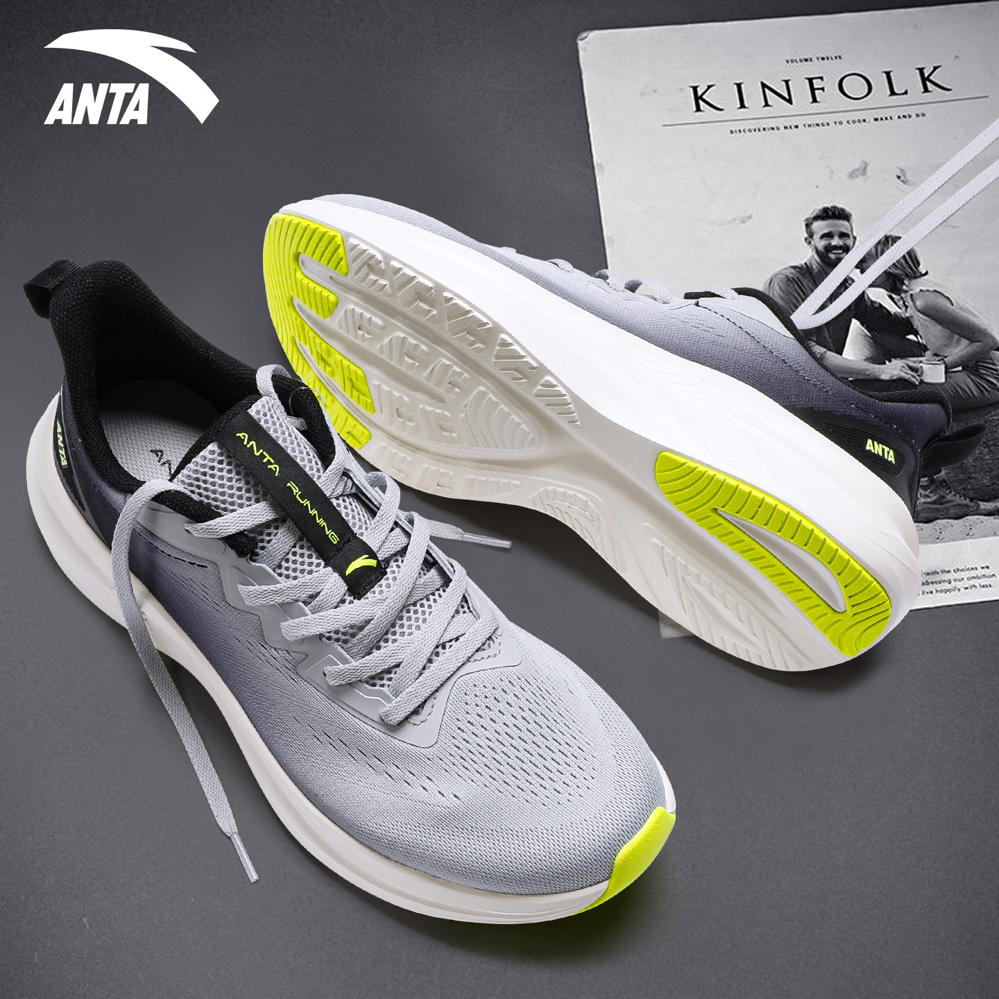 安踏男鞋减震跑步鞋软底轻便青少年夏透气鞋子官方正品男士运动鞋