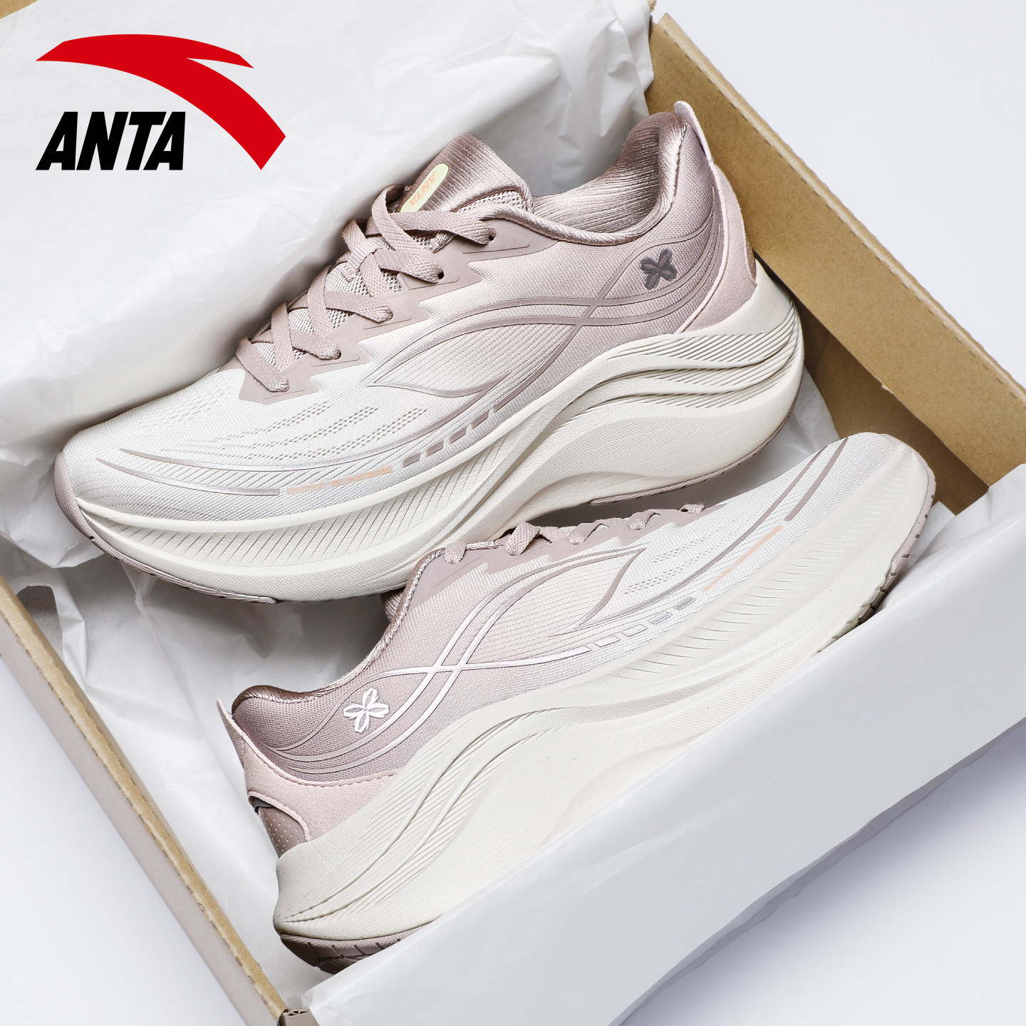 安踏叶子6减震震跑步鞋2026新款官方正品厚底增高鞋女休闲运动鞋