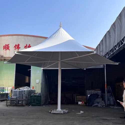 拉膜伞膜结构户外伞 张拉膜停车蓬 叶子拉膜伞 中柱拉膜伞 户外伞