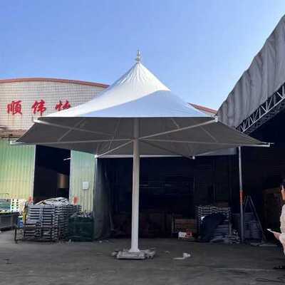 拉膜伞膜结构户外伞 张拉膜停车蓬 叶子拉膜伞 中柱拉膜伞 户外伞
