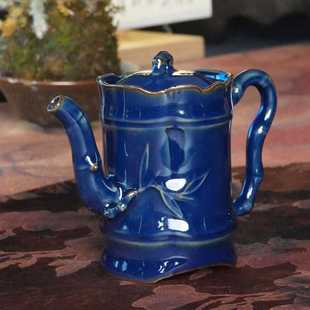 新款庄老师手作原矿铁胎佛青精致竹韵茶壶高档泡茶壶家用陶瓷茶壶
