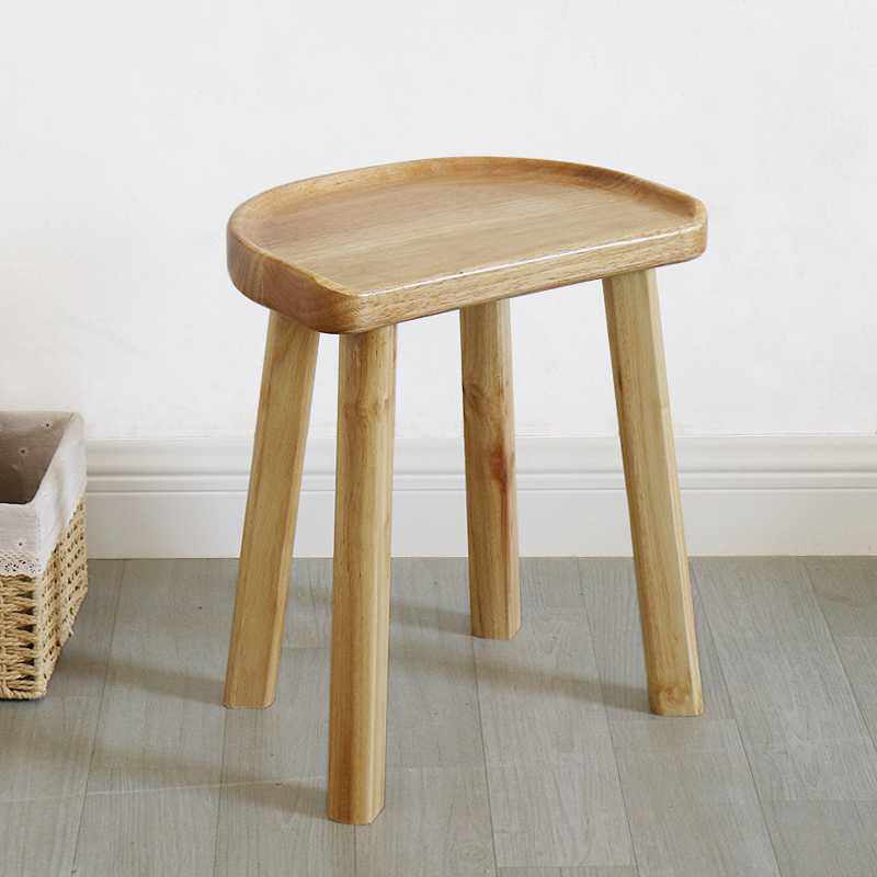 9U实木餐凳家用矮吧凳创意木板凳梳妆凳时尚简约凳子原木榫卯小櫈