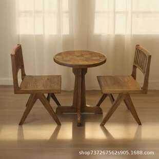 现货老榆木椅子昌迪加尔椅实木禅意喝茶椅餐椅日式咖啡椅可定制