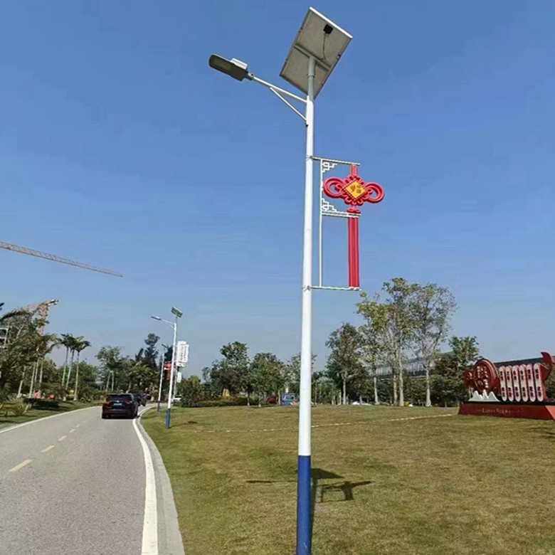中国结太阳能路灯农村LED道路亮化中国结景观灯节日装饰灯6米灯杆