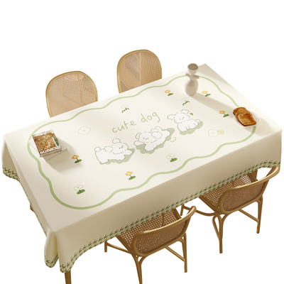 桌布防水防油免洗PVC餐桌桌布北欧小清新卡通桌布长方形茶几桌布