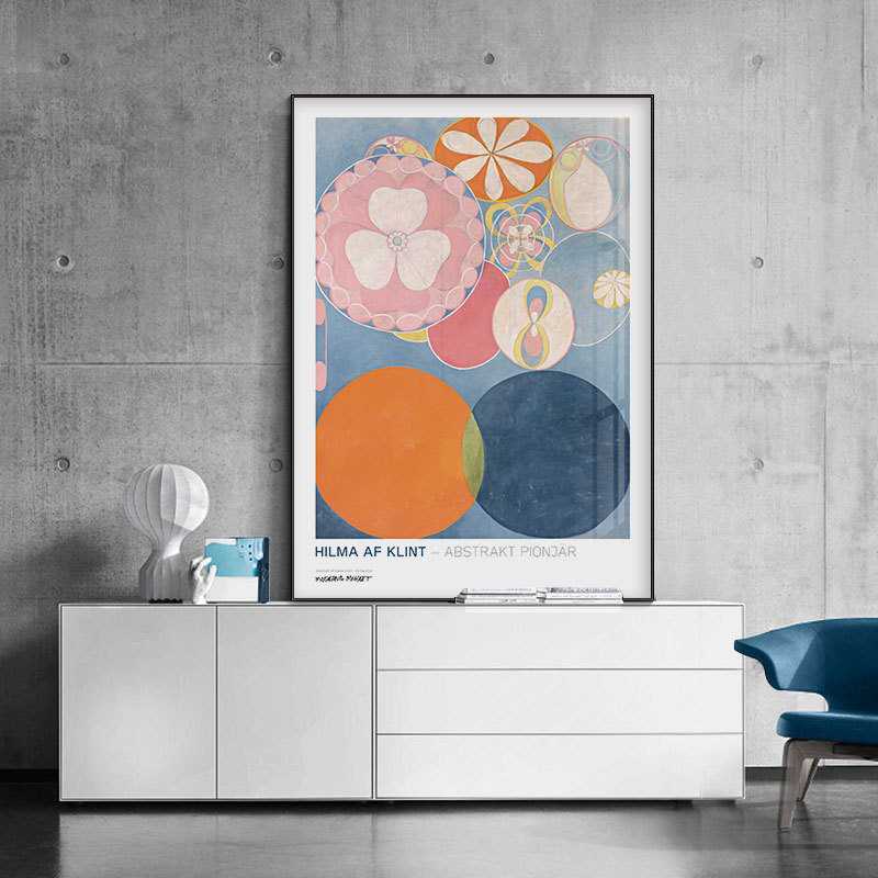 Hilma af Klint瑞典艺术家抽象对称美学装饰画小众艺术北欧装饰画