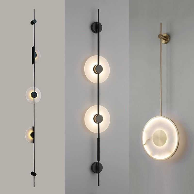 现代极简客厅电视背景墙长条灯北欧设计师售楼部轻奢走廊长款壁灯