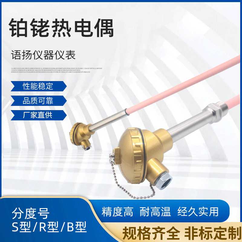 WRP-130高温铂铑热电偶B/R/S型1600度刚玉管热电偶温度传感器