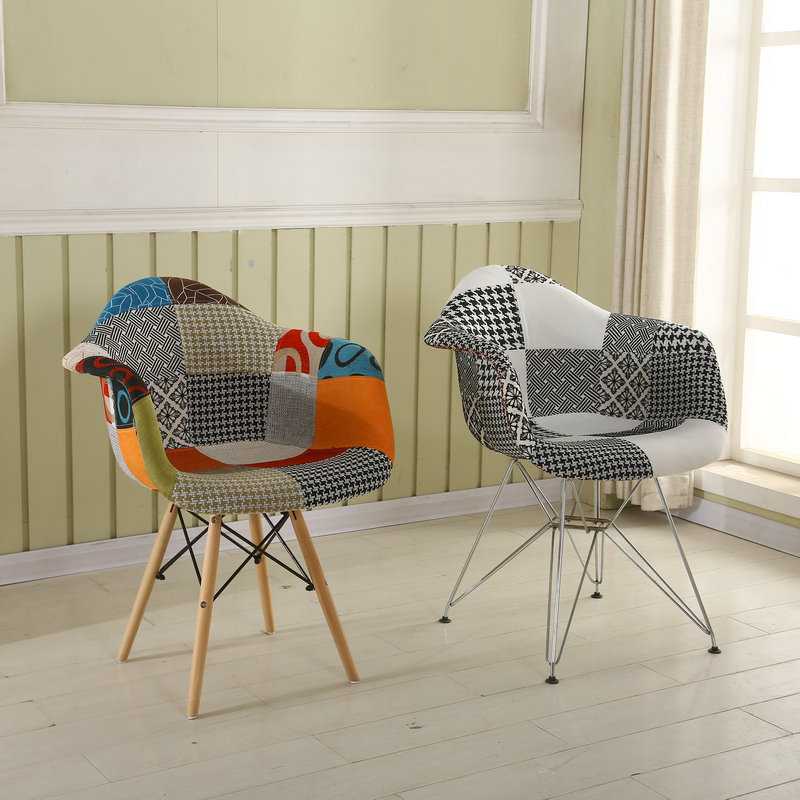 新款ins北欧时尚百家布伊姆斯扶手椅布艺餐椅沙发咖啡办公电脑椅