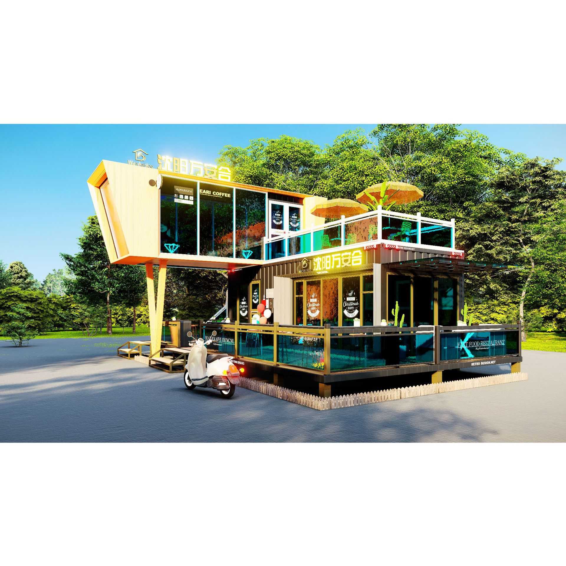 沈阳景观房 花园阳光房 彩钢材质景观 住人集装箱 活动板房