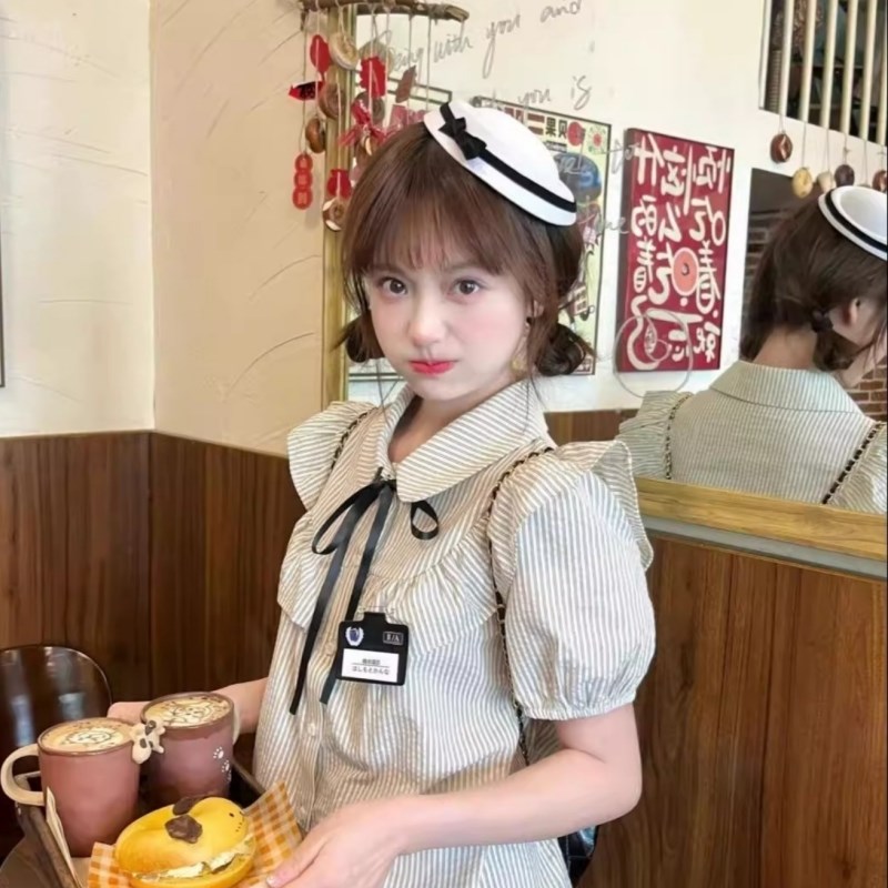 赫本英伦风贝雷帽女夏蝴蝶结小礼帽甜美可爱水手帽JK制服海军帽子