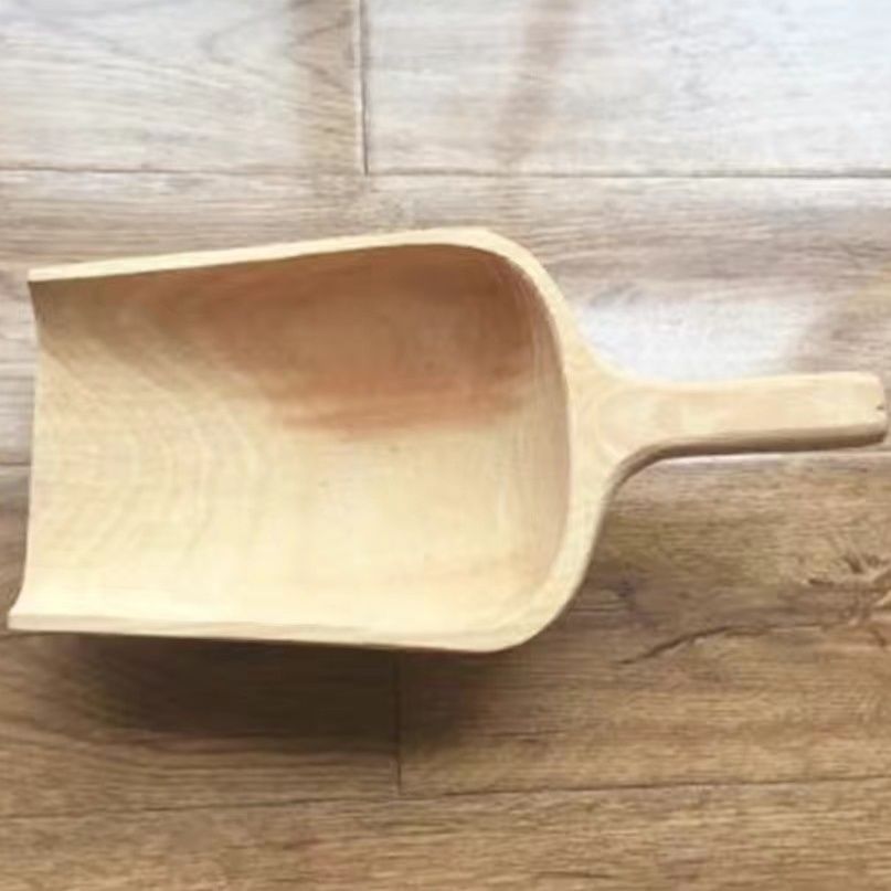 实木整木撮瓢加厚多用粮食撮瓢平底舀饲料木铲子家用撮子木瓢老式