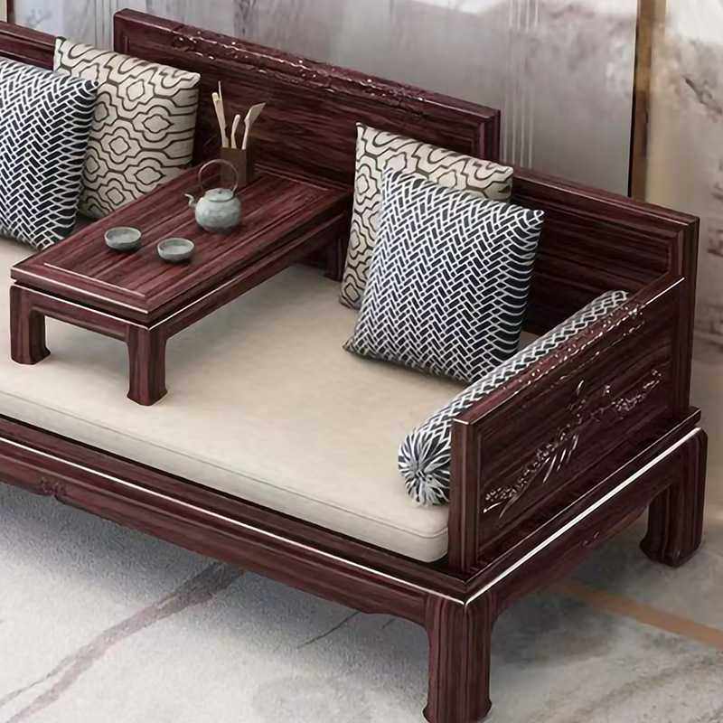 新中式乌金木实木罗汉床组合沙发塌炕几组合高端轻奢禅意躺椅家具