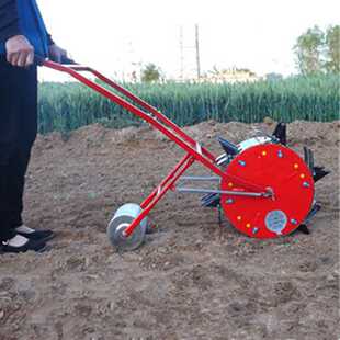 双行玉米花生豆类施肥播种机双行点播机人力手推播种机施肥播种机