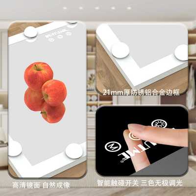 LED Full Length Mirror with Lights, Aluminum Frame, 3 Color