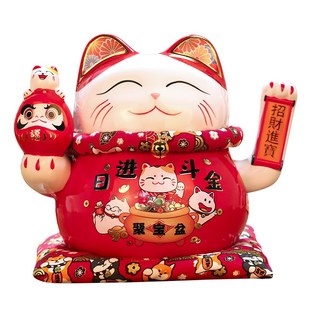 吉猫堂招财猫摆件大号自动摇手店铺开业礼品收银台八方来财发财猫