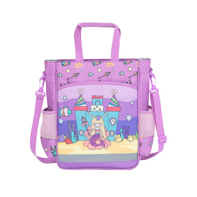 儿童补习袋小学生手提包美术袋斜挎包男女小孩拎书袋卡通补课书包