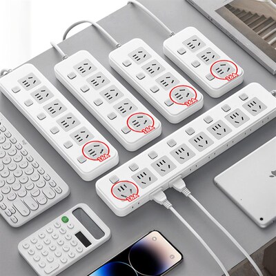 大功率16a插座空调4000W插板带线大三孔开关热水器插线板10安转16