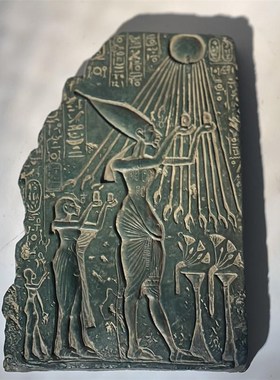 复刻古埃及雕像阿吞阿赫那吞历史浮雕美术教具家居桌面装饰摆件