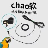 新款 绒皮鹦鹉脚环牵引绳放飞绳虎皮牡丹玄凤专用弹力绳子遛鸟绳子