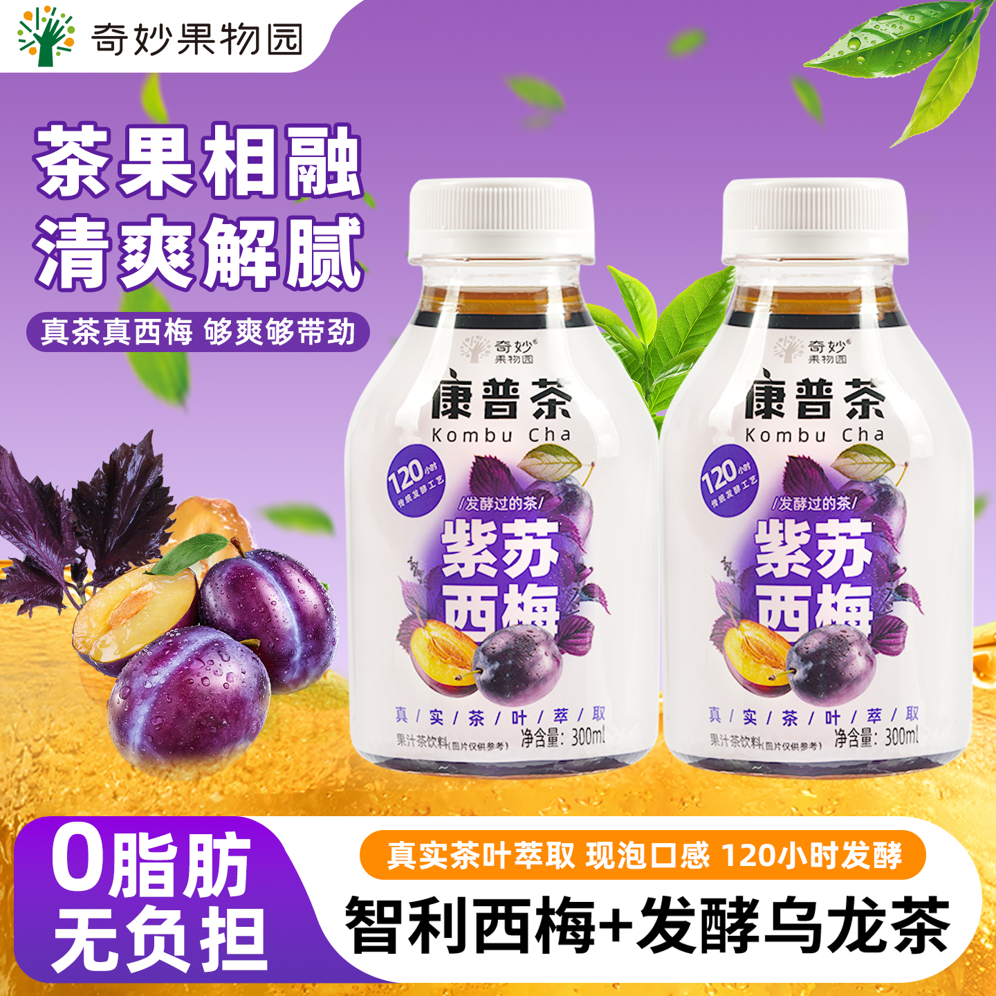 紫苏西梅风味康普茶饮料