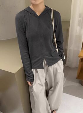 爱与南希十三行2026春夏韩连帽修身透气防晒拉链长袖开衫女04142