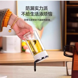 加厚透明带盖玻璃家用高级感杯子 水杯小型双层迷你玻m璃杯新款