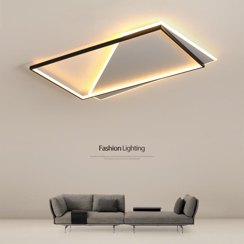 客厅灯简约现代大气北欧平板长方形大厅极简超薄线条卧室吸顶灯具