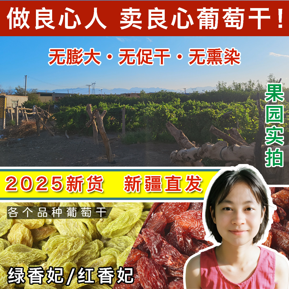 新疆特产吐鲁番大颗粒葡萄干提子新货香妃王特级超大免洗产地直发