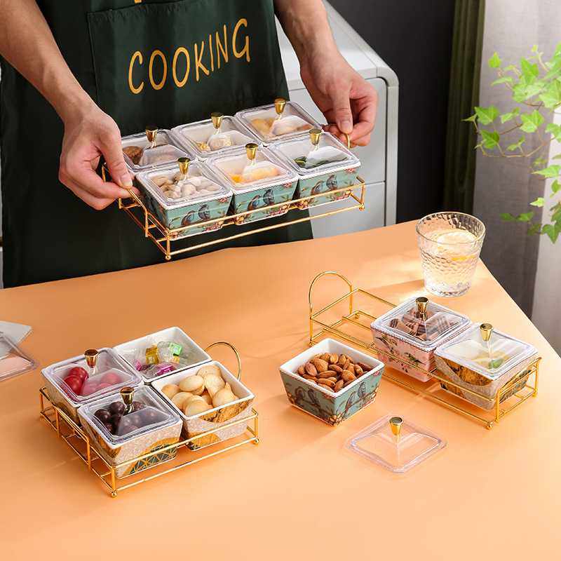 美道水果盘茶点盘小食盘零食干果点心小吃碟陶瓷果盘碟分格碟带盖,电子元器件市场,其它元器件,淘宝优惠券,粉丝福利购,淘宝优惠卷