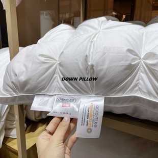 DOWNPILLOW 出口外贸羽绒枕 全棉三明治扭花鹅绒枕芯高级酒店枕头