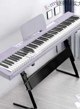 XSY88键电子琴成人儿童入门初学便携式电钢琴粉色紫色幼师专业用