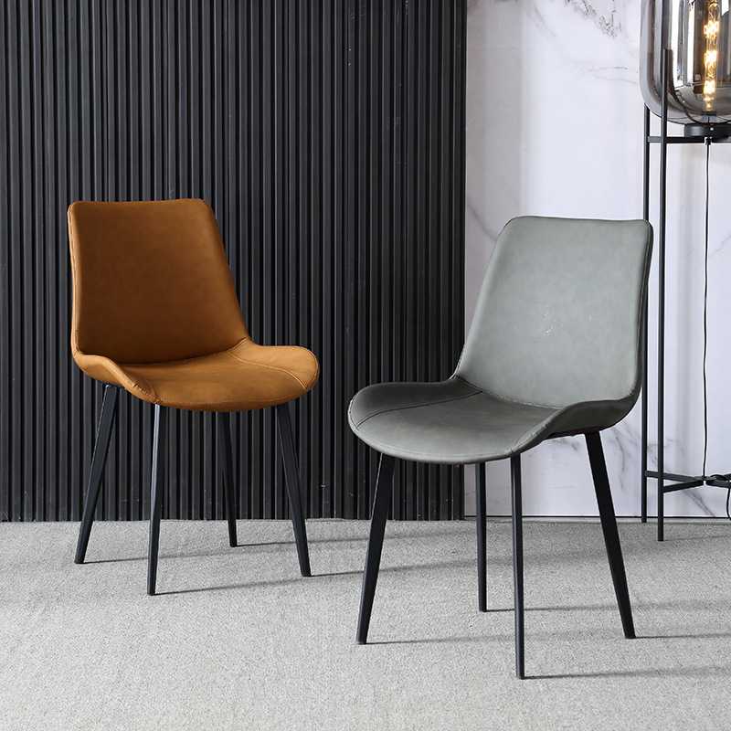 意式极简餐椅现代简约皮艺靠背椅北欧轻奢家用椅子小户型餐厅凳子
