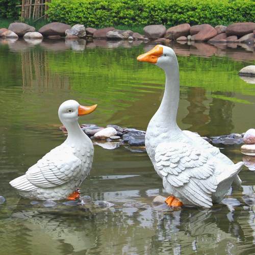 仿真鸭子摆件户外别墅庭院花园草坪景观小品创意鹅动物雕塑装饰品