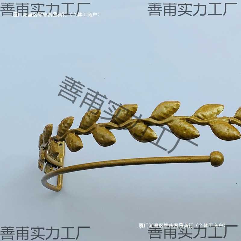 金卧INS北欧风简约单层金色/黑色树叶单轨架子60cm蚊帐床幔