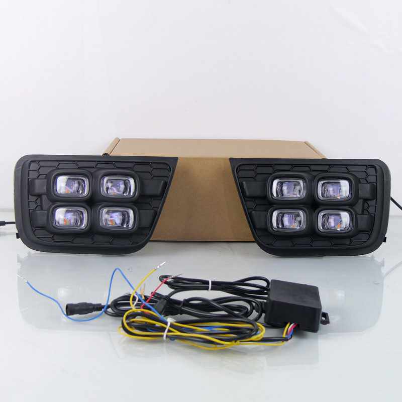 适用于06-09年丰田超霸日行灯日间行车灯流光转向改装前雾灯