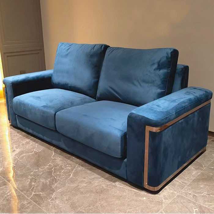 意式轻奢布艺沙发组合美式欧式别墅大户型客厅家具拉扣三人位沙发