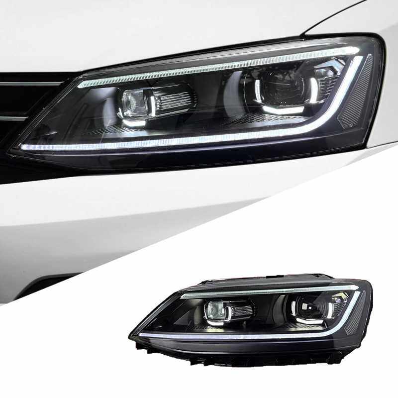 适用于12-18款新速腾大灯总成改装LED日行灯流光转向灯透镜大