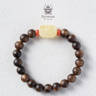 Revanna芮珐纳「金纳福」沉香圆珠9mm 蜜蜡南红单圈手串