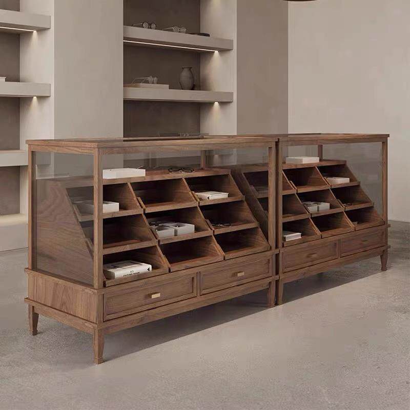 需定制服装店中岛柜台流水台童装店产品陈列柜复古鞋柜展示台饰品