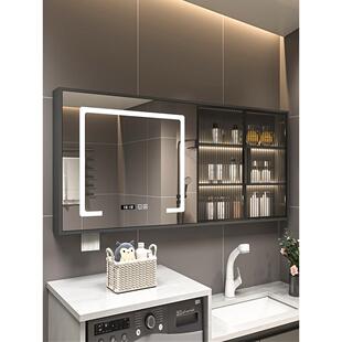 智能浴室镜子柜单独定制壁挂式光除雾浴室梳妆镜与存储架