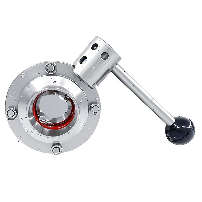 卫生级焊接蝶阀手工蝶阀酒桶酒罐304不锈钢卫生级粉末阀门