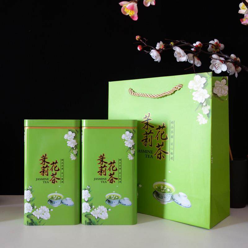 新款茉莉花茶包装盒空礼盒茶叶包装罐半斤一斤装套装金属铁罐定制