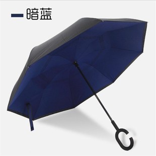 商务直杆雨伞 创意安全反光条自动反向伞汽车伞BC型免持伞男士