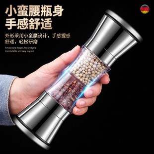 双头304不锈钢家用胡椒研磨器手动现磨花椒黑胡椒研X磨瓶调味瓶罐